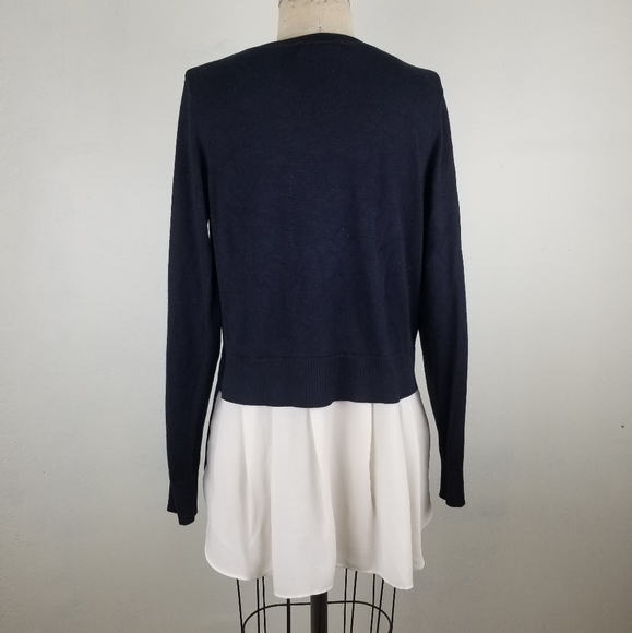 Adriana Papell Black White Long Sleeve Blouse - Picture 4 of 7